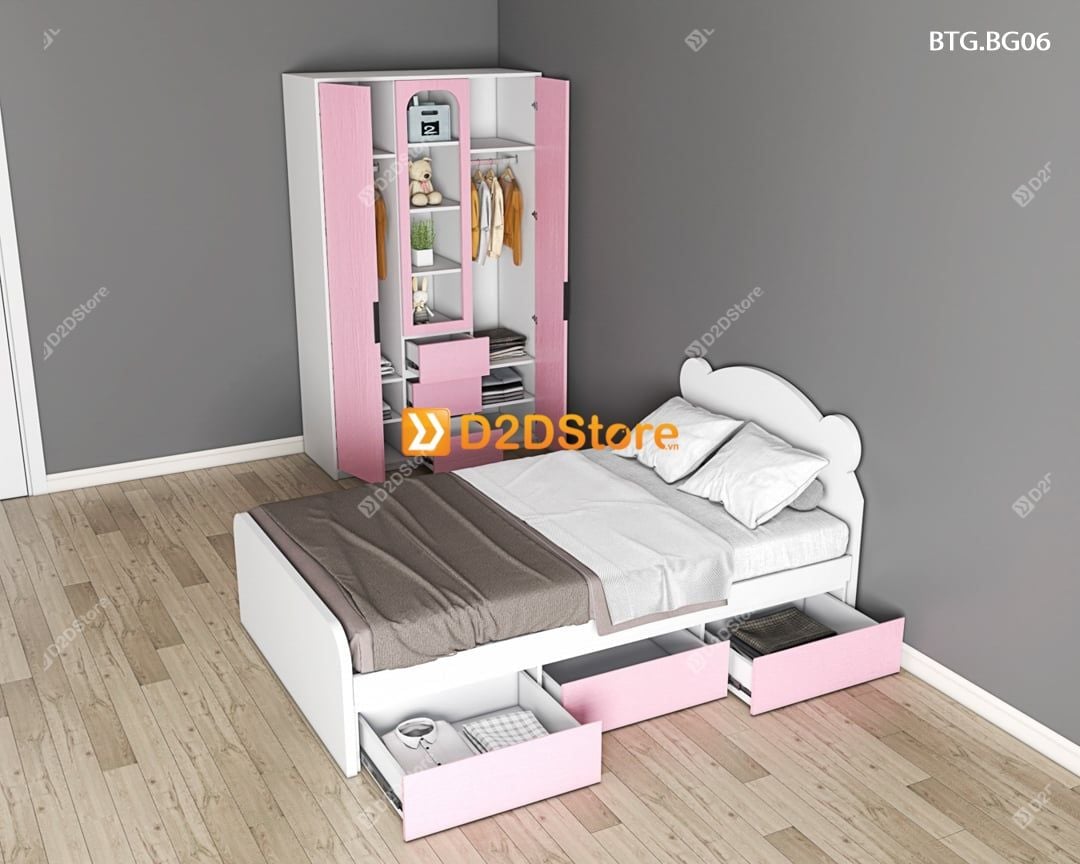  Bộ giường tủ phòng ngủ bé gái BTG.BG06 