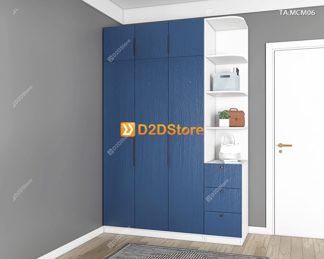  Tủ quần áo gỗ phủ melamine cánh mở TA.MCM06 