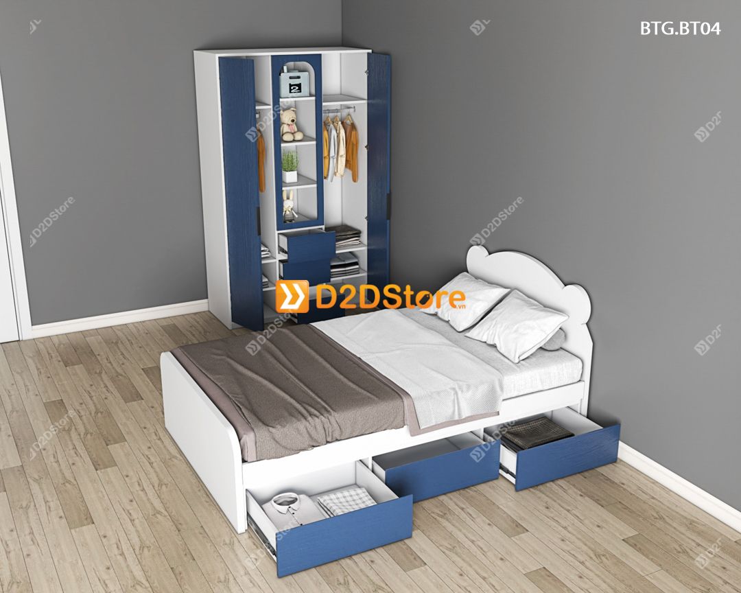  Bộ giường tủ phòng ngủ bé trai BTG.BT04 