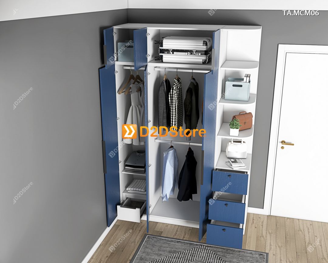  Tủ quần áo gỗ phủ melamine cánh mở TA.MCM06 