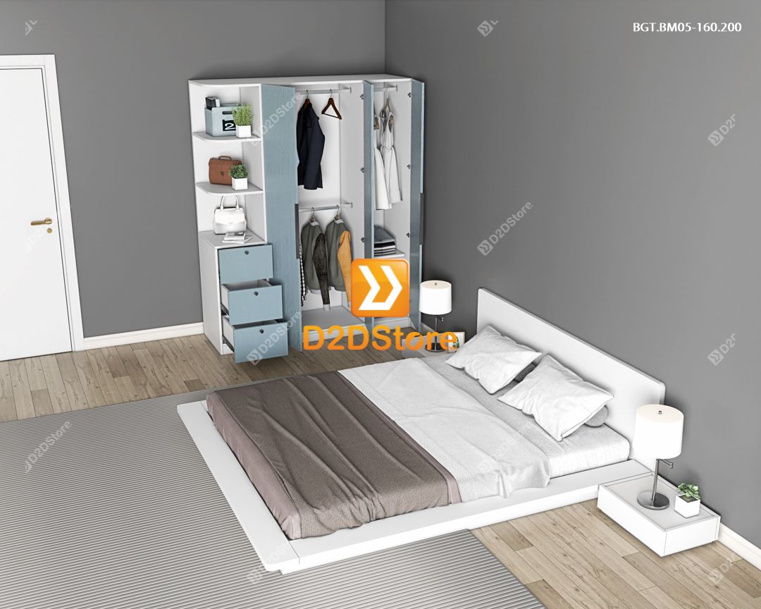  Bộ giường tủ phòng ngủ bố mẹ BGT.BM05-160.200 