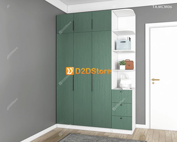 Tủ quần áo gỗ phủ melamine cánh mở TA.MCM06
