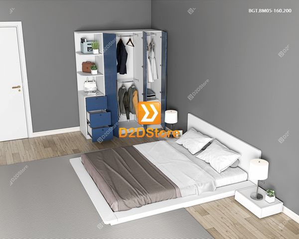 Bộ giường tủ phòng ngủ bố mẹ BGT.BM05-160.200