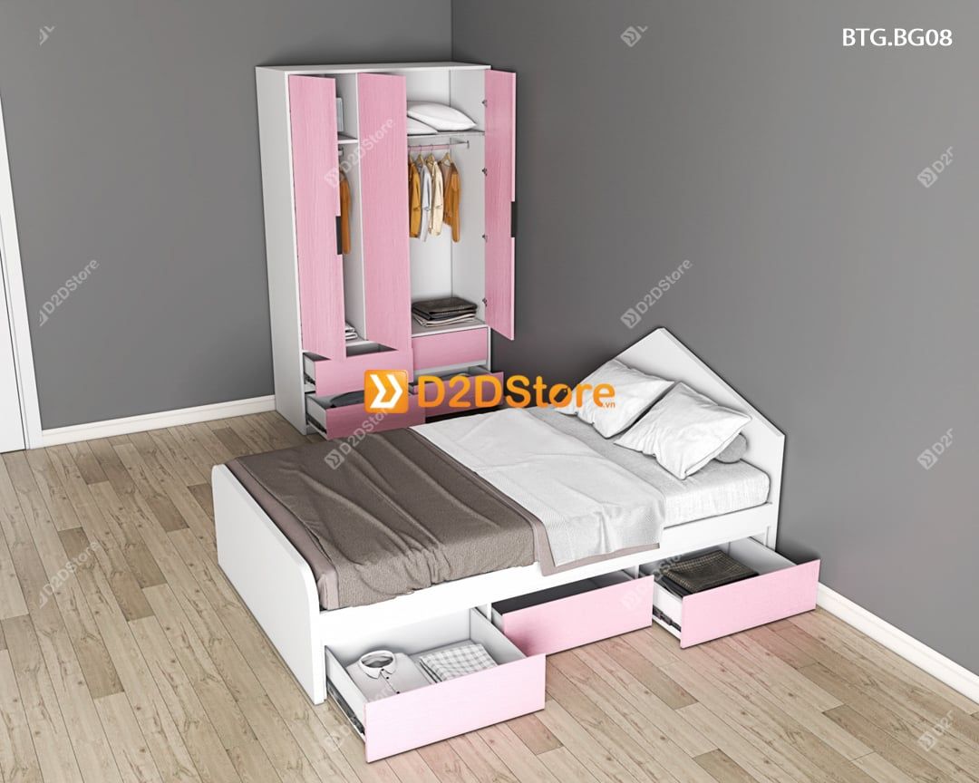  Bộ giường tủ phòng ngủ bé gái BTG.BG08 