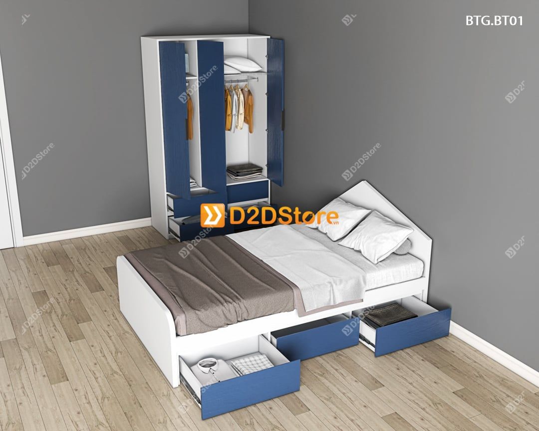  Bộ giường tủ phòng ngủ bé trai BTG.BT01 