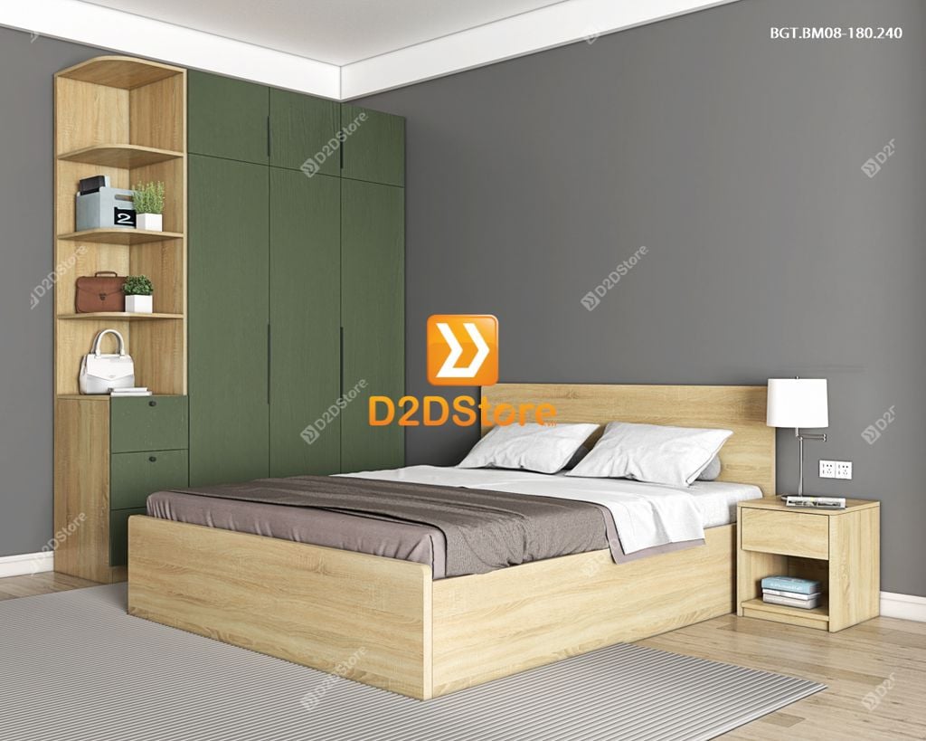 Bộ giường tủ phòng ngủ bố mẹ BGT.BM08-180.240