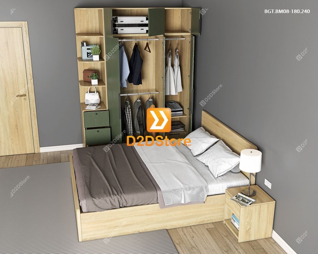  Bộ giường tủ phòng ngủ bố mẹ BGT.BM08-180.240 