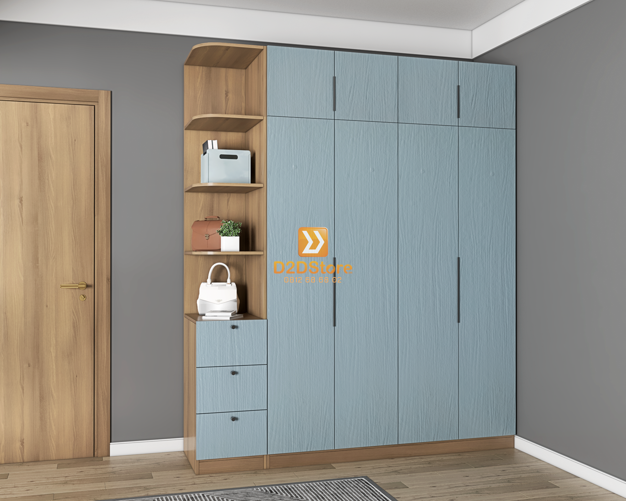  Tủ áo melamine cánh mở TA.MCM10 