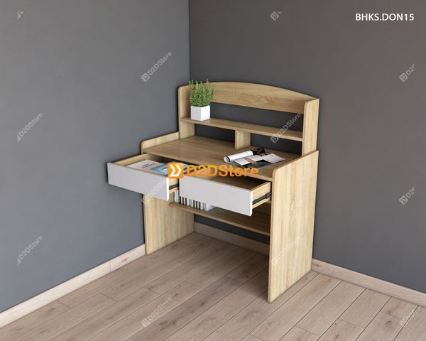 Bàn học đơn cho bé có kệ sách BHKS.DON15