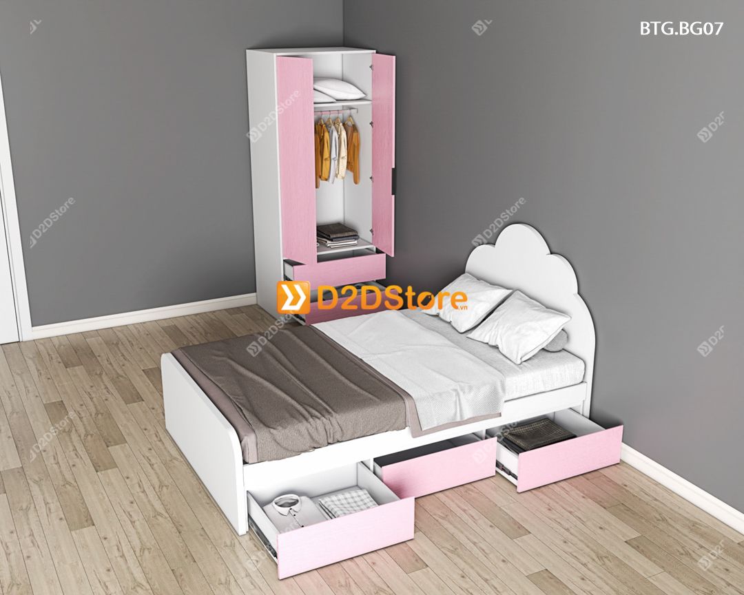  Bộ giường tủ phòng ngủ bé gái BTG.BG07 