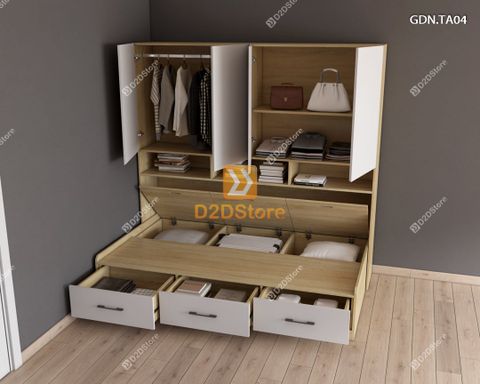 Giường ngủ kết hợp tủ áo GDN.TA04