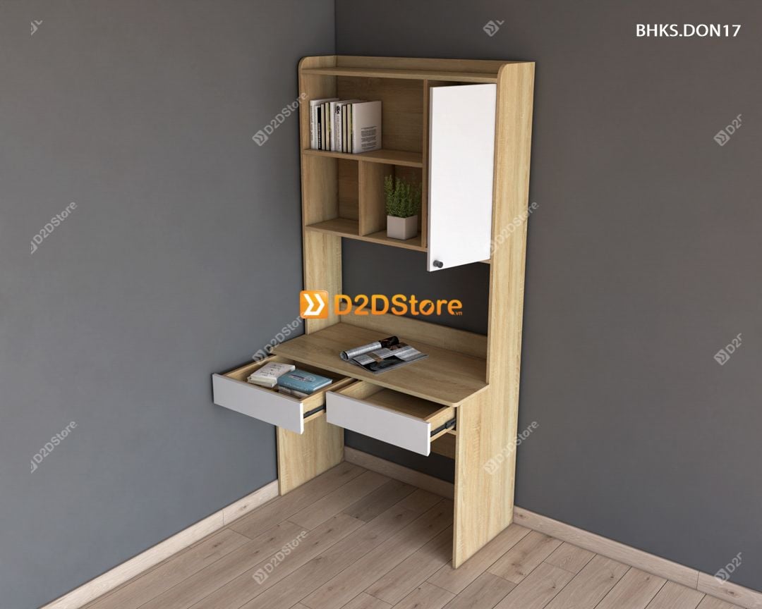  Bàn học đơn cho bé có kệ sách BHKS.DON17 