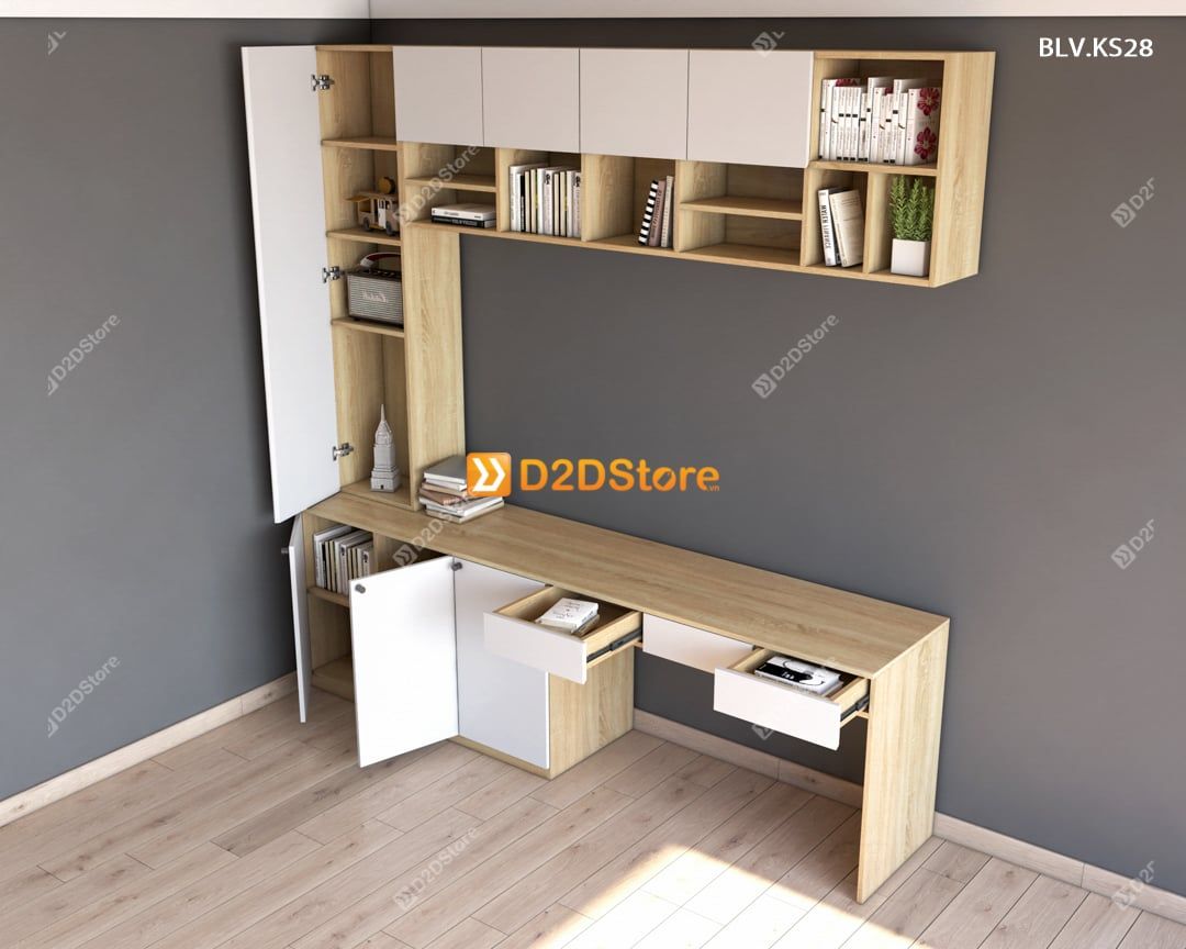  Bàn làm việc kết hợp kệ sách BLV.KS28 