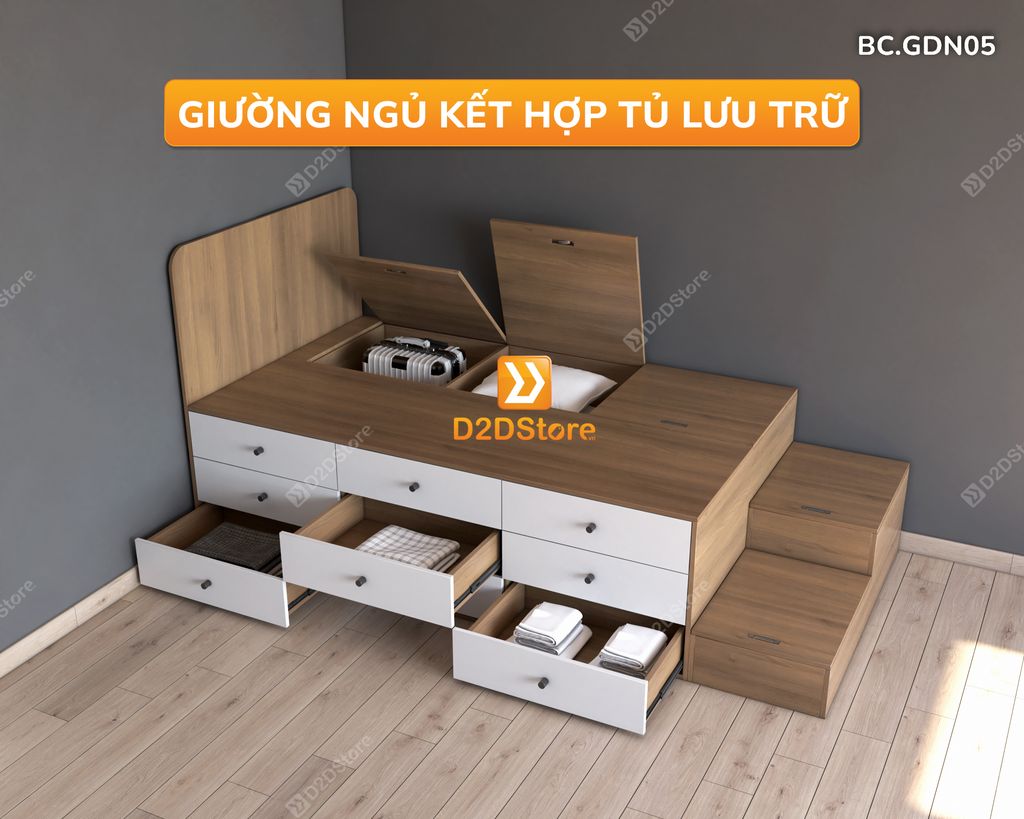 Giường đa năng thông minh nhiều kích thước mã BC.GDN05