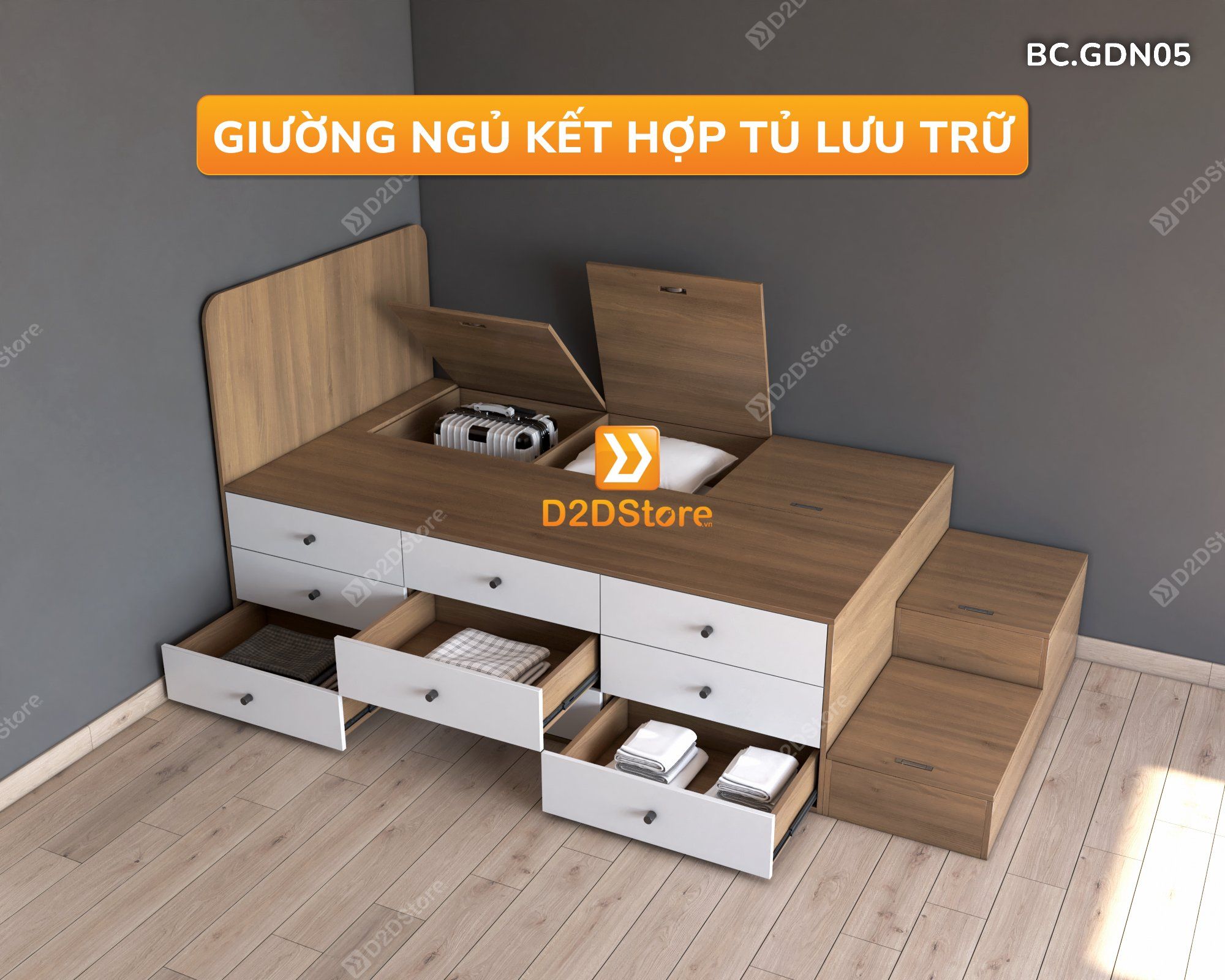  Giường đa năng thông minh nhiều kích thước mã BC.GDN05 