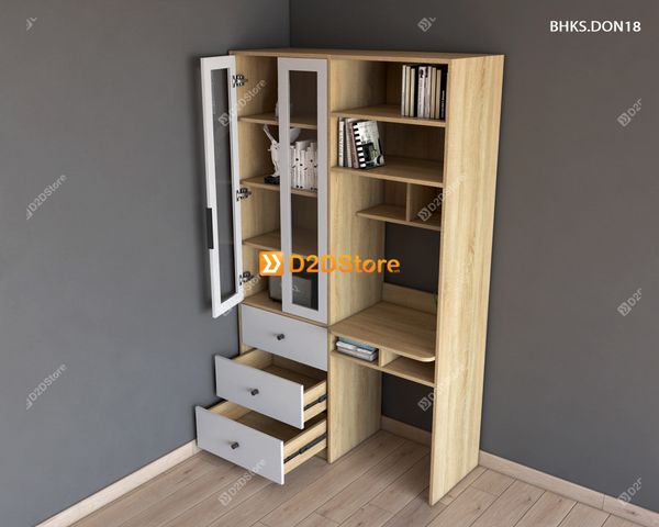 Bàn học đơn cho bé có kệ sách BHKS.DON18