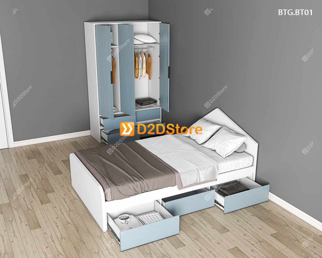  Bộ giường tủ phòng ngủ bé trai BTG.BT01 