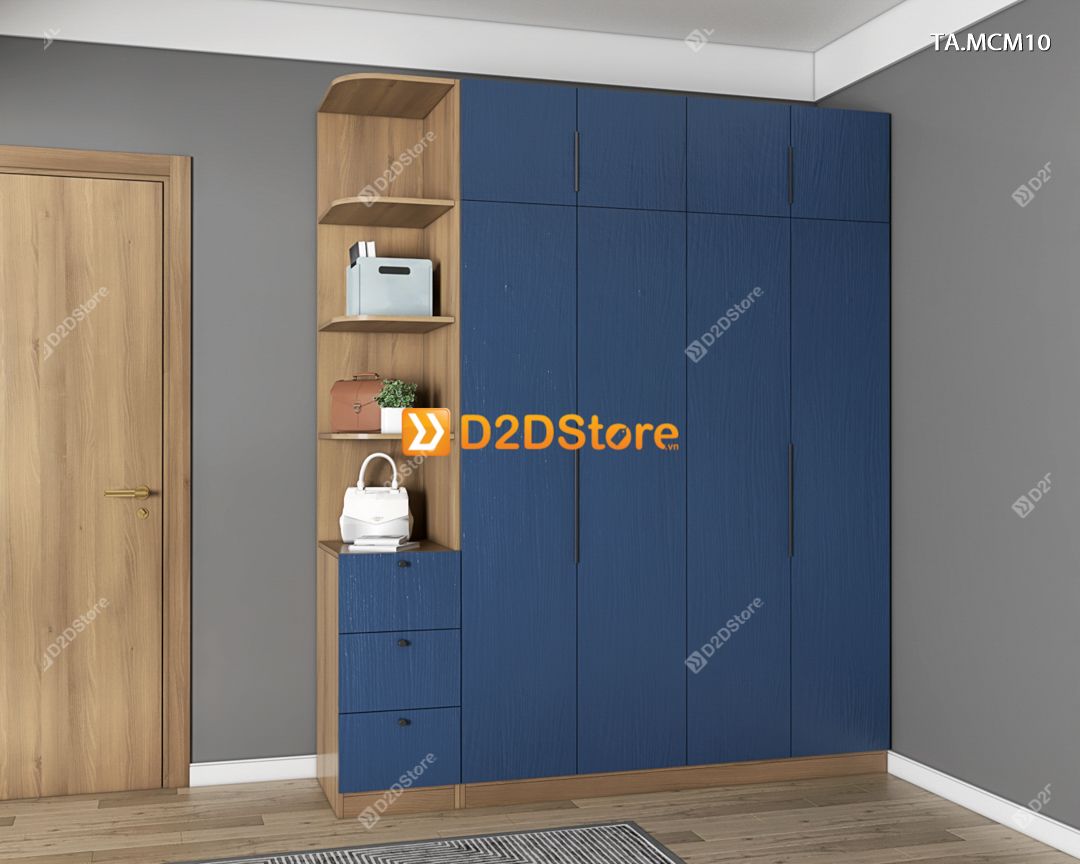  Tủ quần áo gỗ phủ melamine cánh mở TA.MCM10 