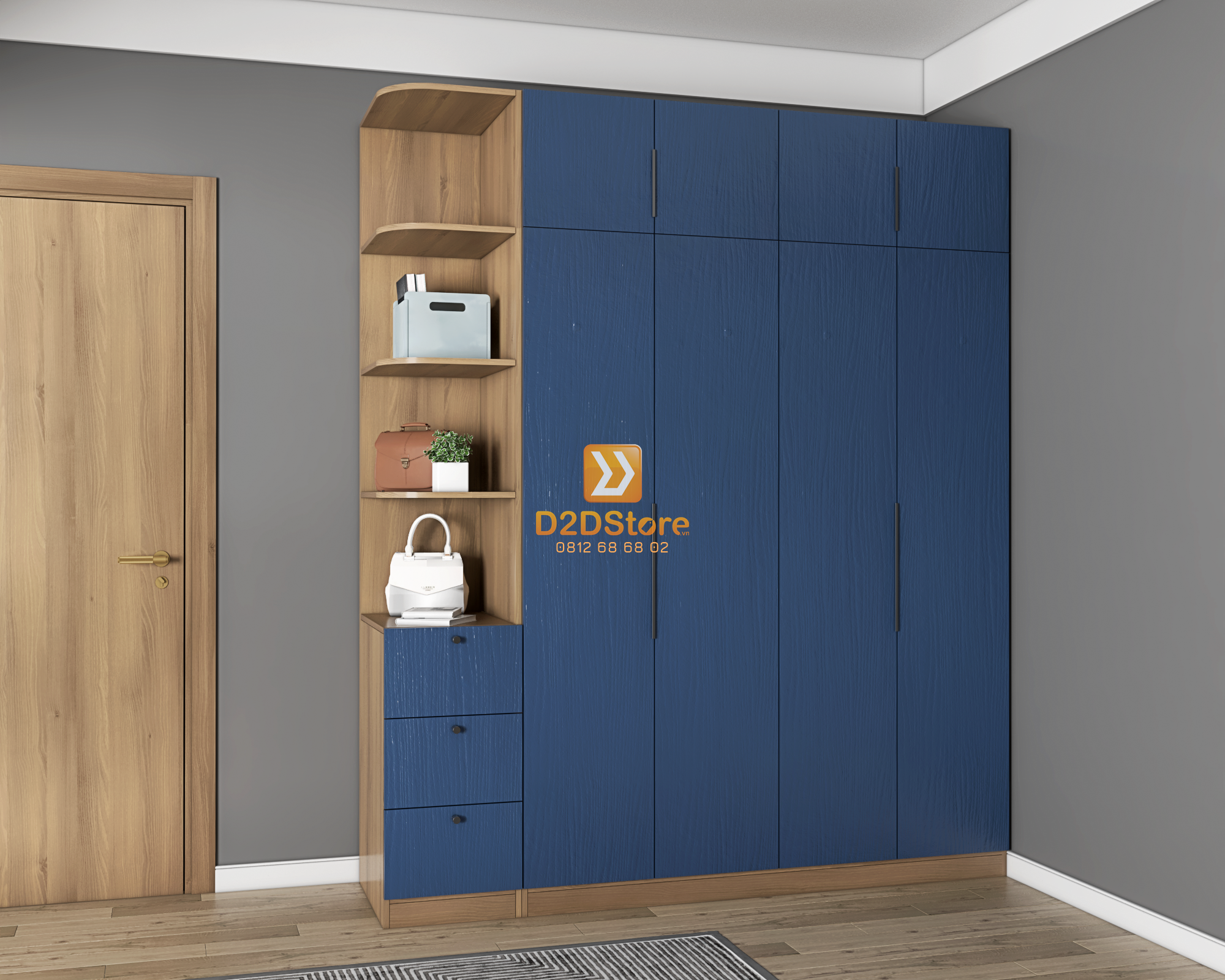  Tủ áo melamine cánh mở TA.MCM10 