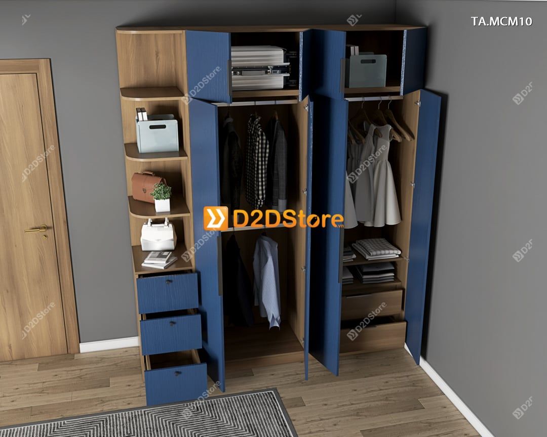  Tủ quần áo gỗ phủ melamine cánh mở TA.MCM10 