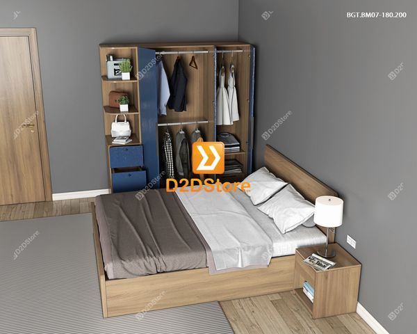 Bộ giường tủ phòng ngủ bố mẹ BGT.BM07-180.200