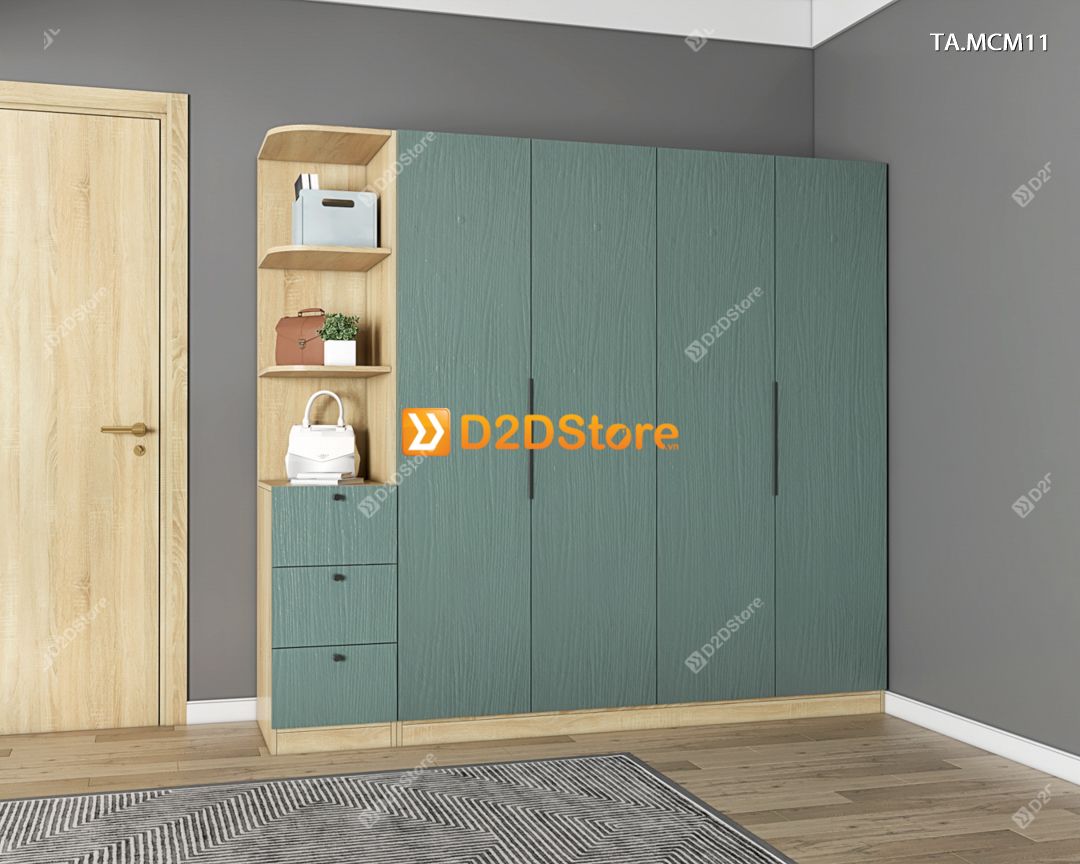  Tủ quần áo gỗ phủ melamine cánh mở TA.MCM11 
