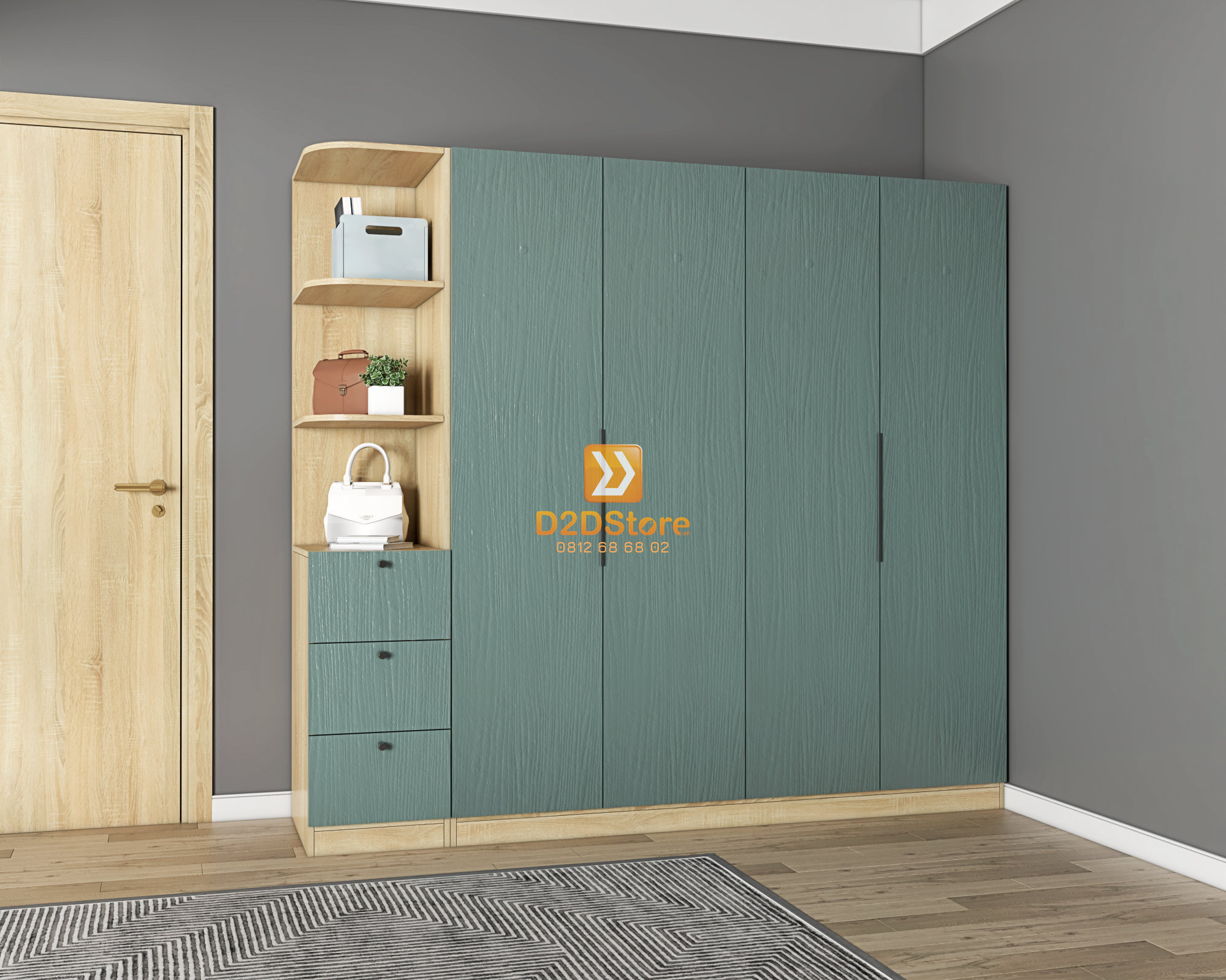  Tủ áo melamine cánh mở TA.MCM11 
