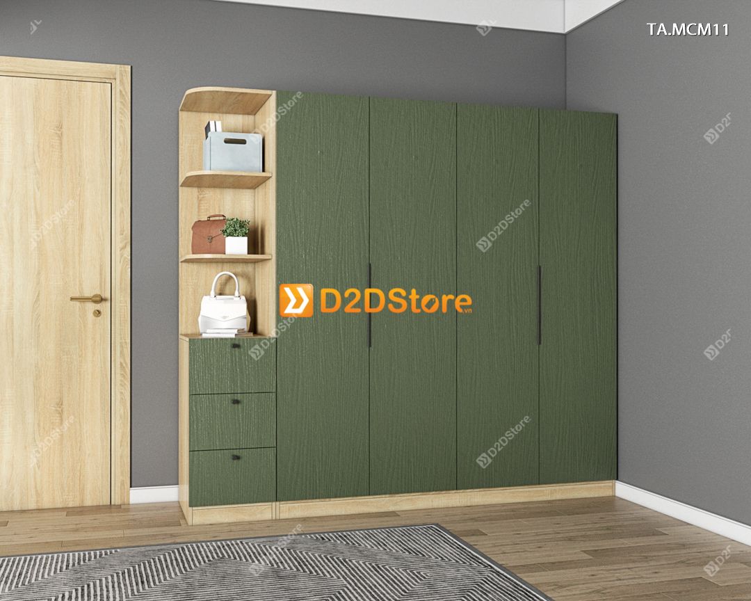  Tủ quần áo gỗ phủ melamine cánh mở TA.MCM11 
