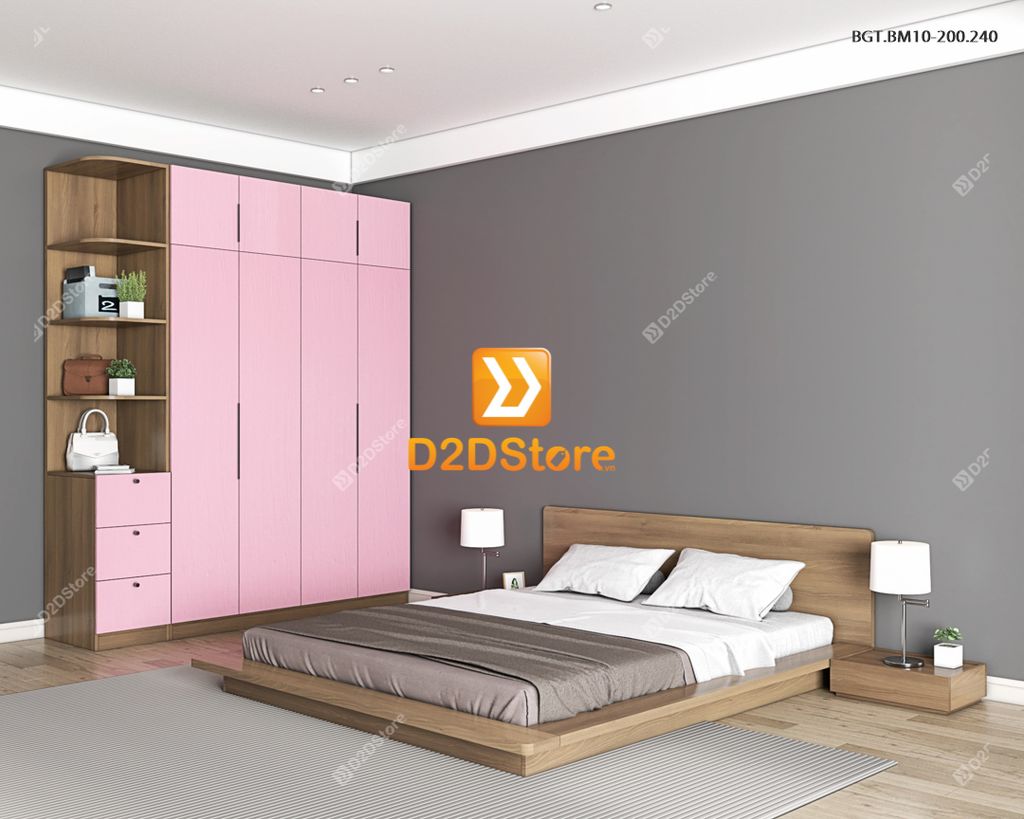 Bộ giường tủ phòng ngủ bố mẹ BGT.BM10-200.240