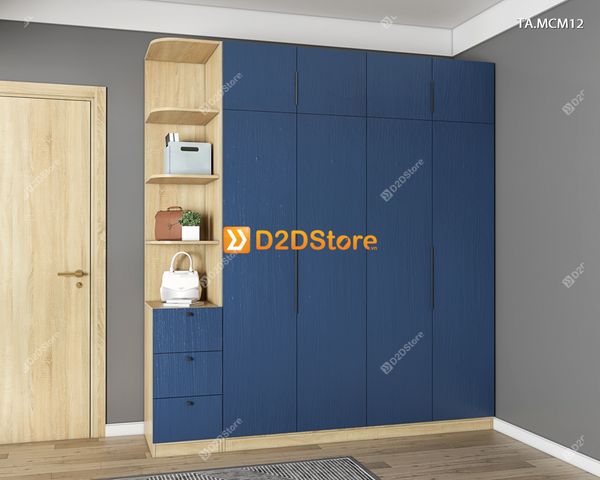 Tủ quần áo gỗ phủ melamine cánh mở TA.MCM12