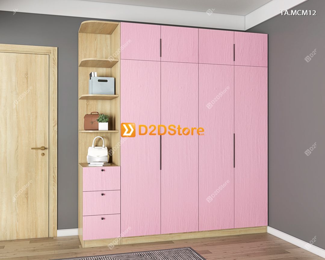  Tủ quần áo gỗ phủ melamine cánh mở TA.MCM12 