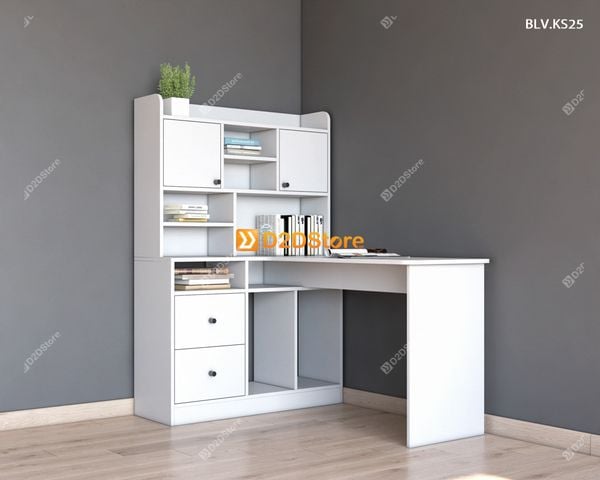 Bàn làm việc kết hợp kệ sách BLV.KS25