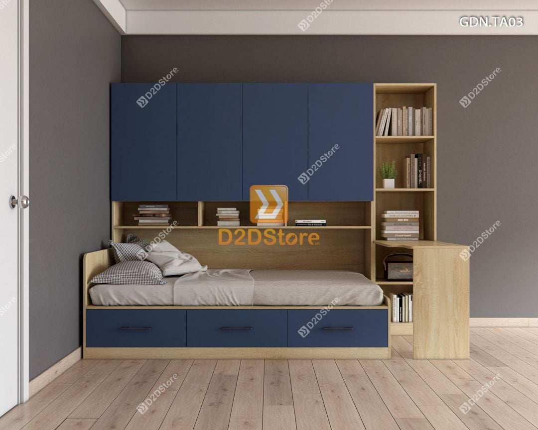  Giường ngủ kết hợp tủ áo GDN.TA03 