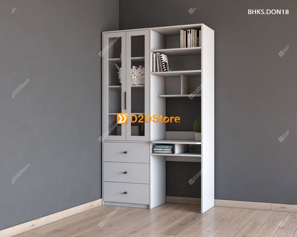 Bàn học đơn cho bé có kệ sách BHKS.DON18