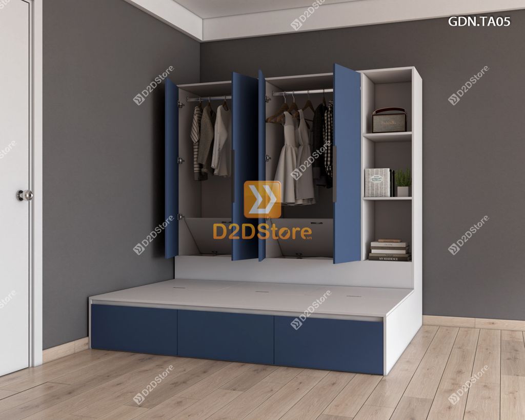 Giường ngủ kết hợp tủ áo GDN.TA05