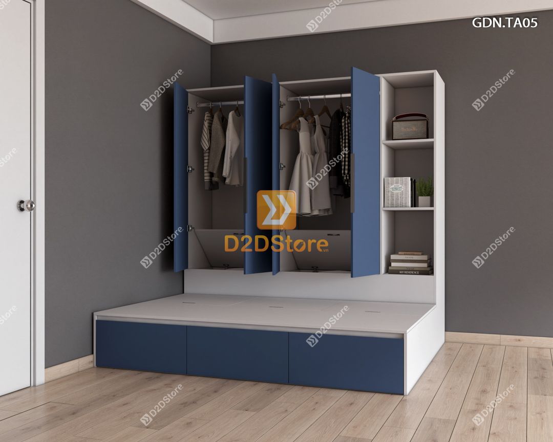  Giường ngủ kết hợp tủ áo GDN.TA05 
