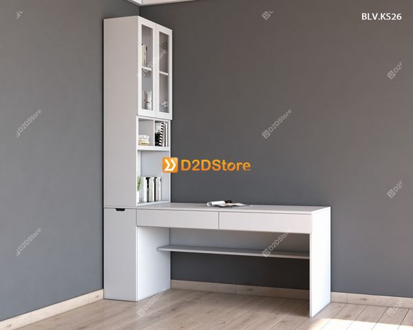 Bàn làm việc kết hợp kệ sách BLV.KS26