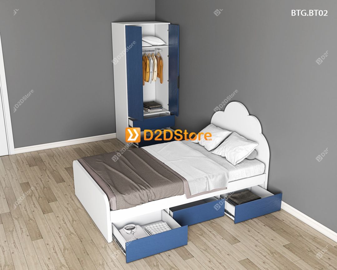  Bộ giường tủ phòng ngủ bé trai BTG.BT02 