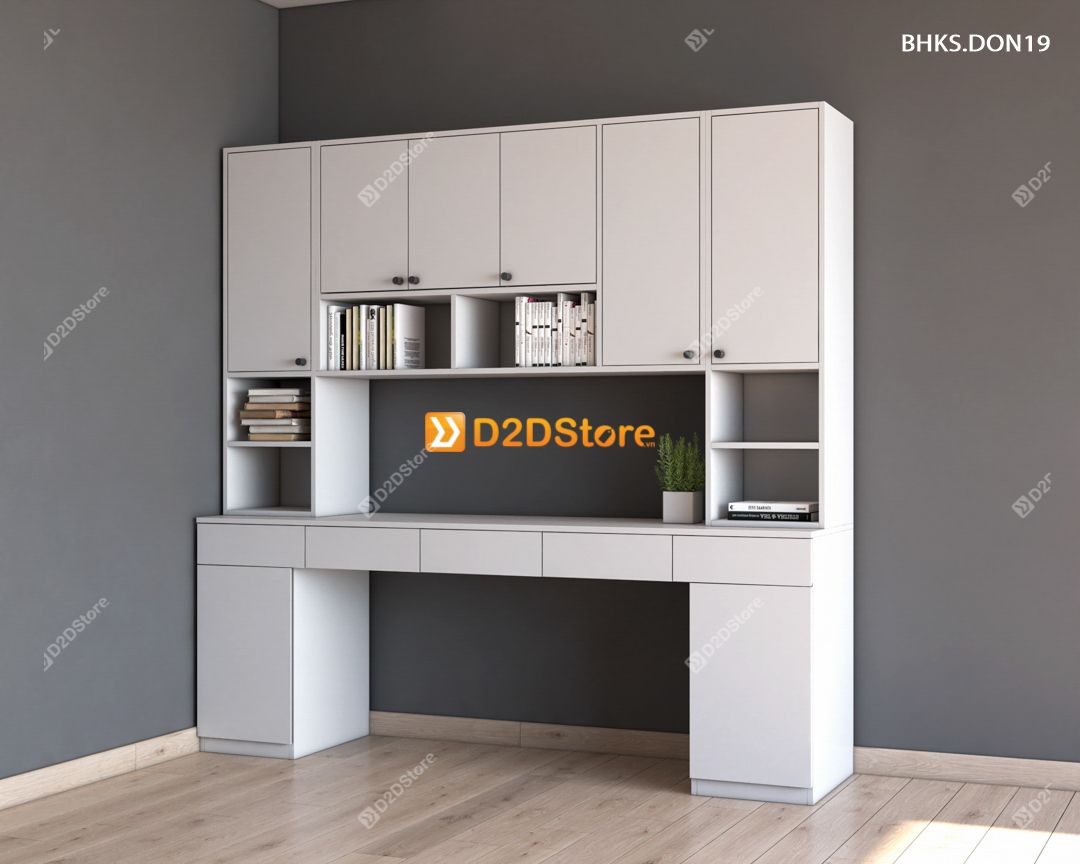  Bàn học đơn cho bé có kệ sách BHKS.DON19 