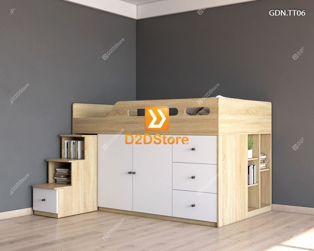  Giường kết hợp tủ áo thấp GDN.TT06 