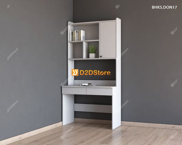 Bàn học đơn cho bé có kệ sách BHKS.DON17