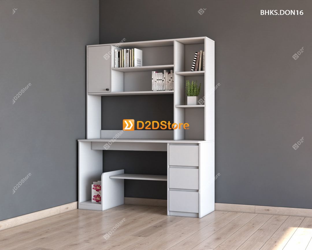  Bàn học đơn cho bé có kệ sách BHKS.DON16 