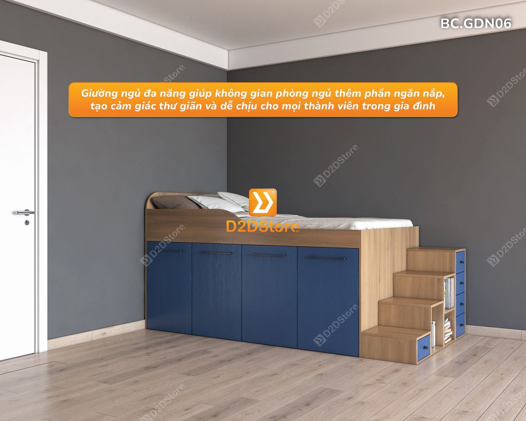 Giường thông minh kết hợp tủ kéo mã BC.GDN06