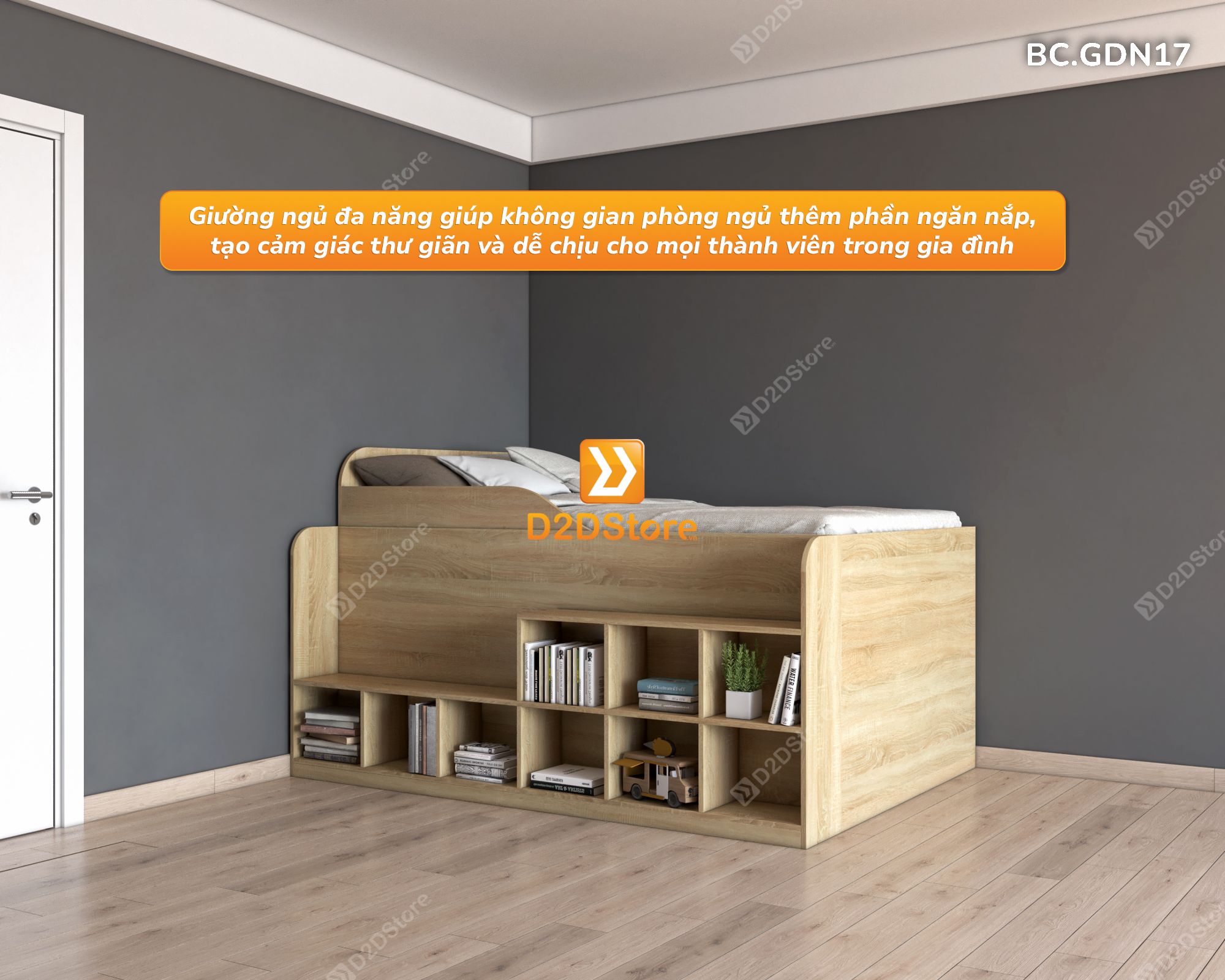  Giường đa năng thông minh nhiều kích thước mã BC.GDN17 