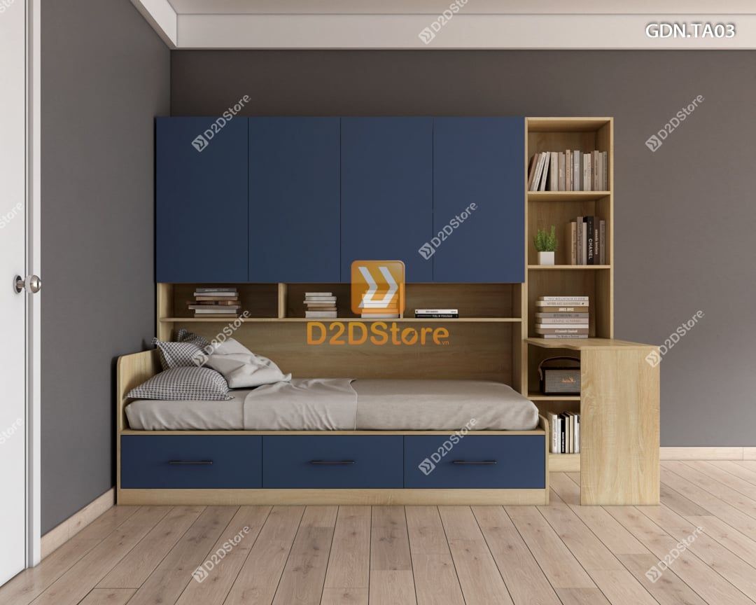  Giường ngủ kết hợp tủ áo GDN.TA03 