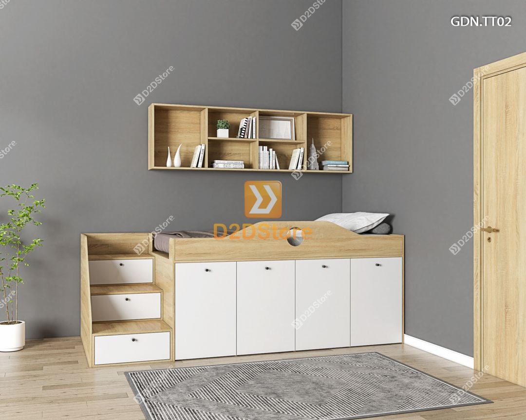  Giường kết hợp tủ áo thấp GDN.TT02 