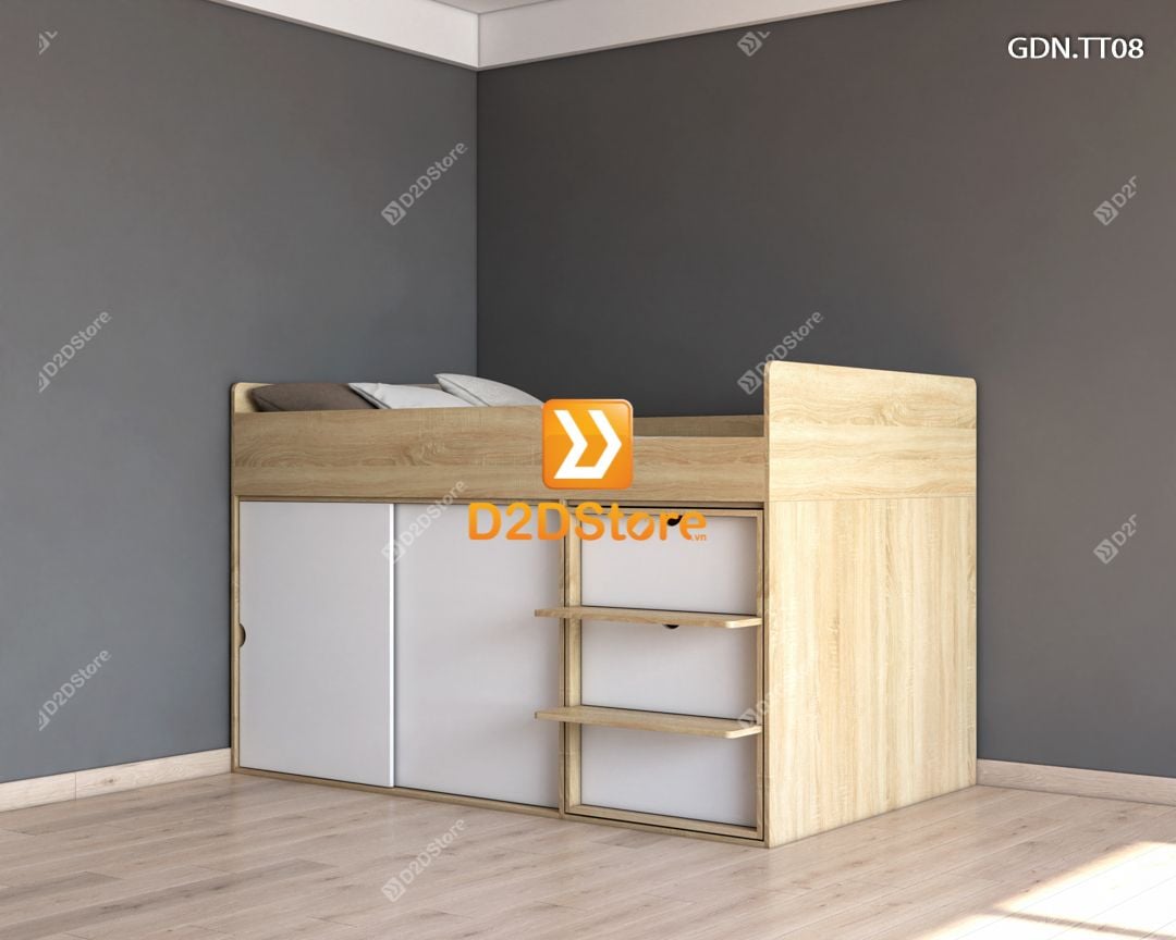  Giường kết hợp tủ áo thấp GDN.TT08 