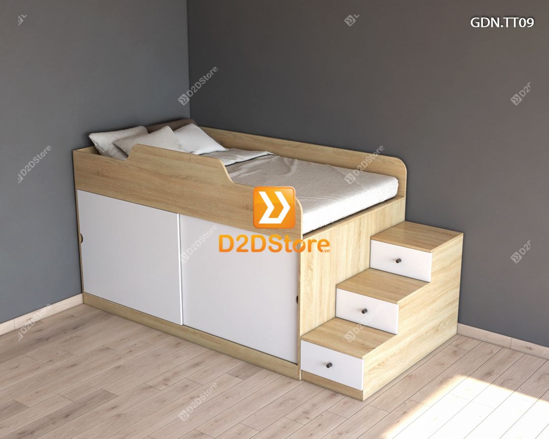  Giường kết hợp tủ áo thấp GDN.TT09 