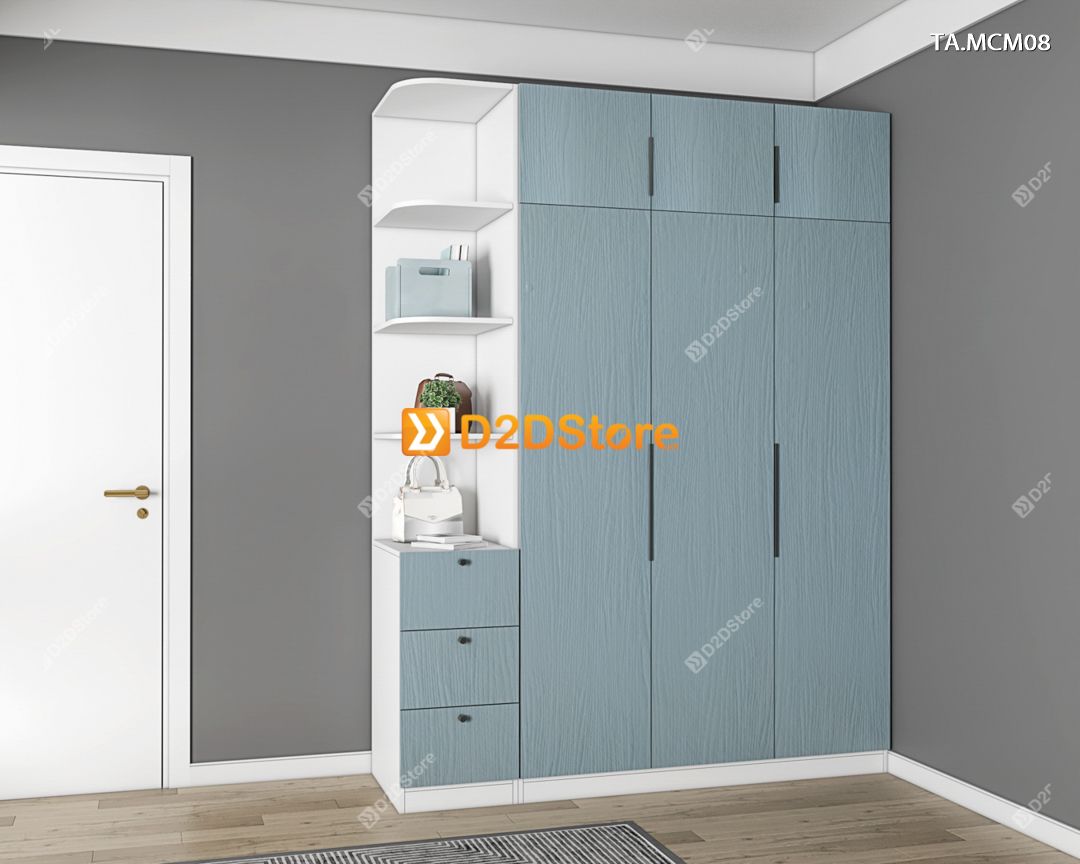  Tủ quần áo gỗ phủ melamine cánh mở TA.MCM08 