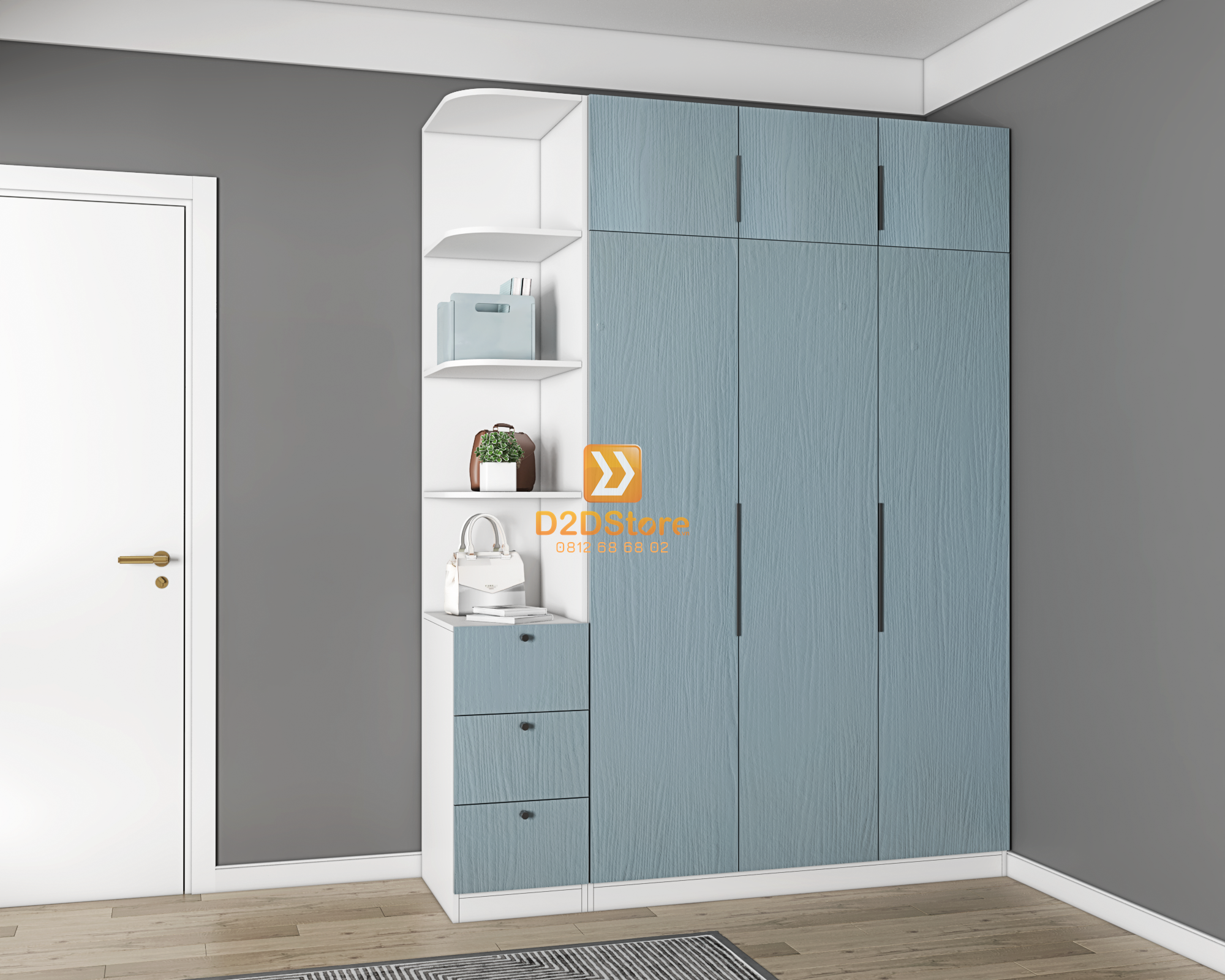  Tủ áo melamine cánh mở TA.MCM08 